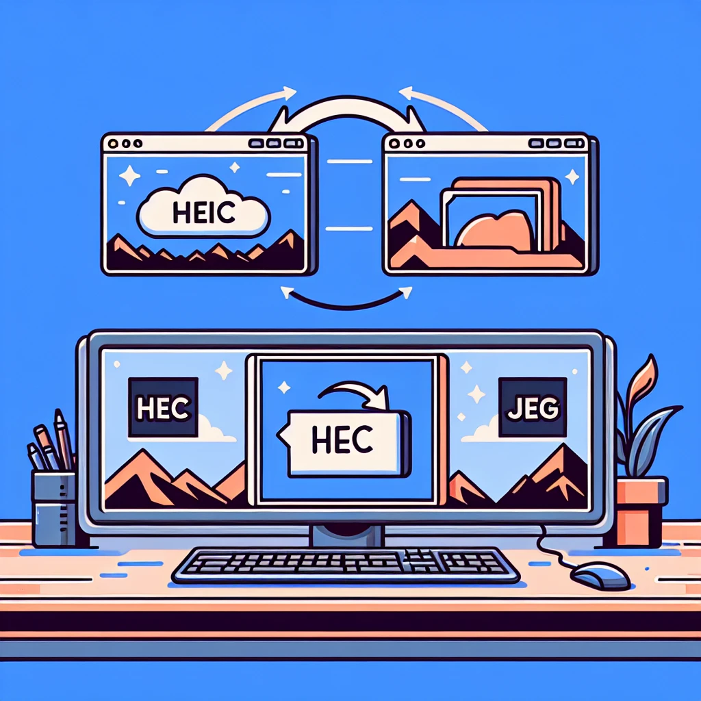 "Ilustrasi langkah-langkah konversi file HEIC ke JPG menggunakan Heic2jpg.cc dalam panduan lengkap Cara Mudah Mengonversi HEIC ke JPG."
