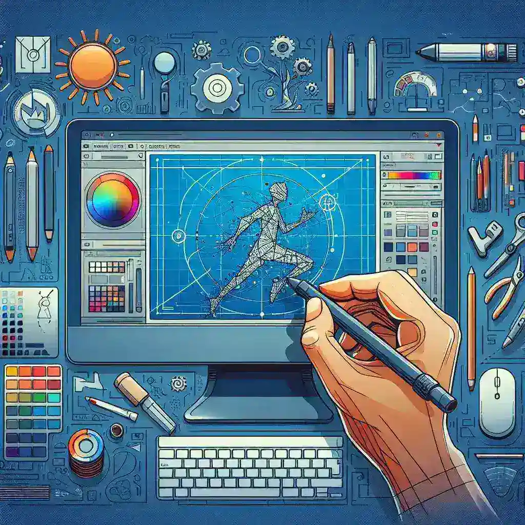 "Ilustrasi perangkat lunak terbaik untuk membuat animasi 2D, menampilkan antarmuka pengguna yang intuitif dan fitur kreatif, seperti lapisan gambar, alat animasi, dan pengeditan gambar."