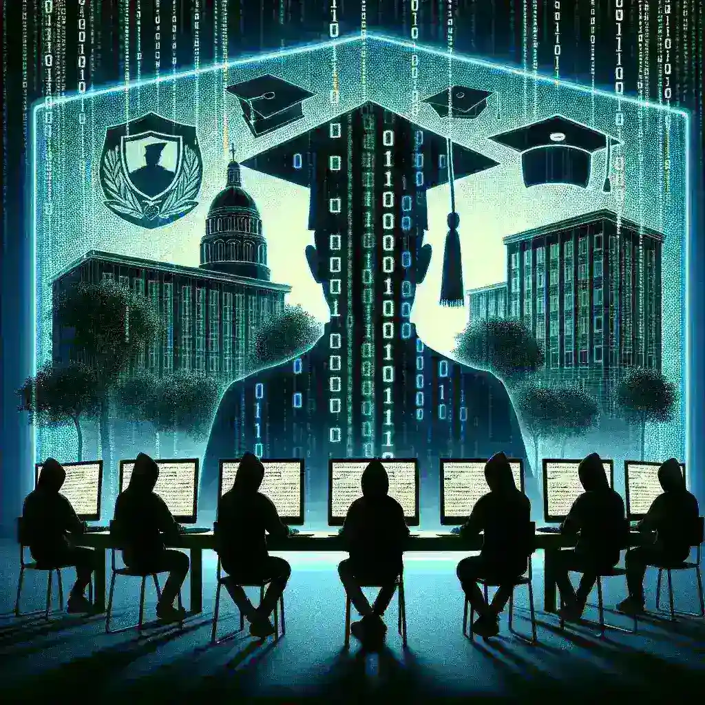 "Imagen de un hacker intentando acceder a credenciales en el portal de la Universidad de Indonesia, resaltando la preocupante amenaza de ciberseguridad en instituciones educativas."